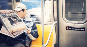 newspaper subway